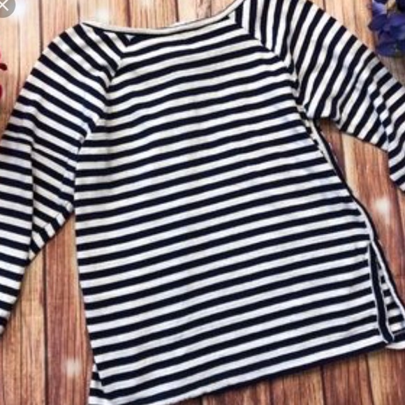 Leith Striped Sweater with Openings on side - Picture 1 of 6